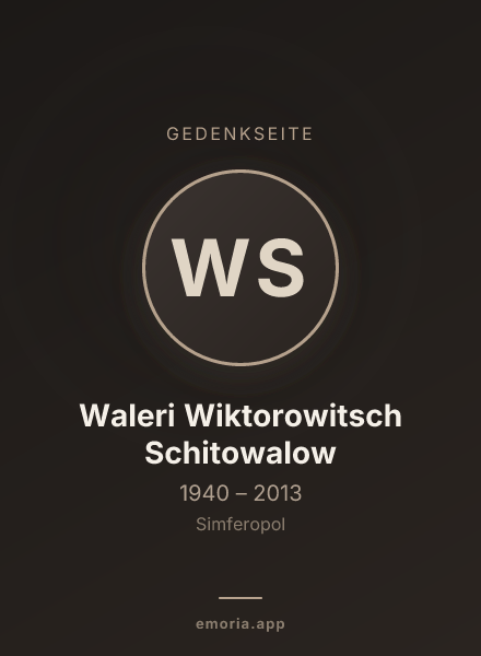 Gedenkportrait von Waleri Wiktorowitsch Schitowalow