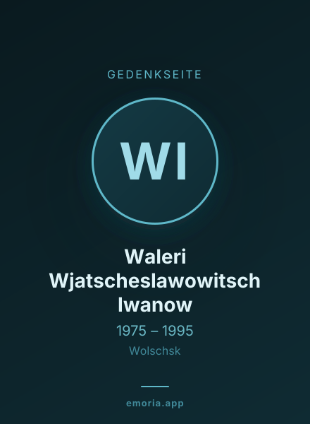 Gedenkportrait von Waleri Wjatscheslawowitsch Iwanow