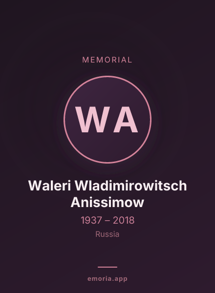 Memorial portrait of Waleri Wladimirowitsch Anissimow
