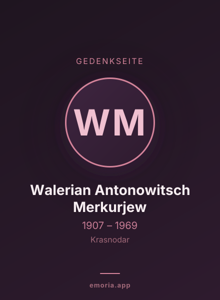 Gedenkportrait von Walerian Antonowitsch Merkurjew