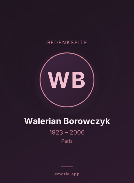 Gedenkportrait von Walerian Borowczyk