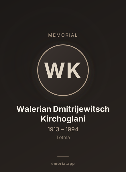 Memorial portrait of Walerian Dmitrijewitsch Kirchoglani
