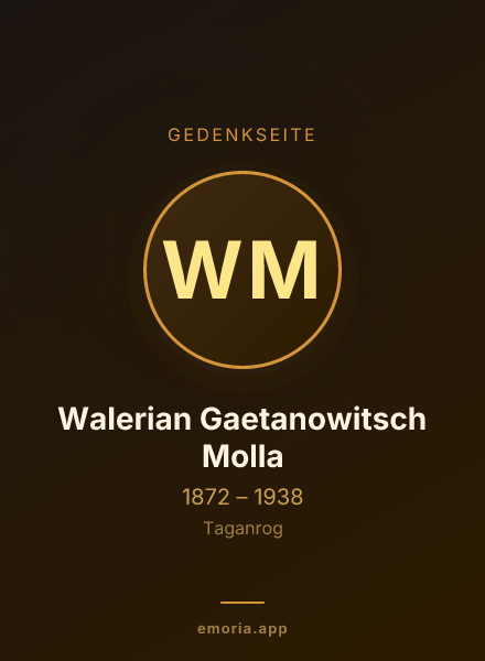 Gedenkportrait von Walerian Gaetanowitsch Molla