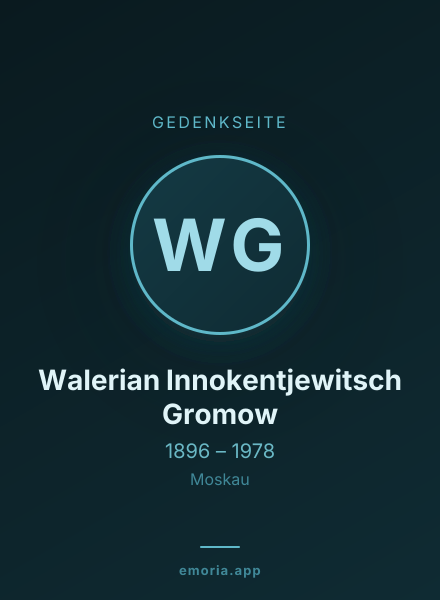 Gedenkportrait von Walerian Innokentjewitsch Gromow