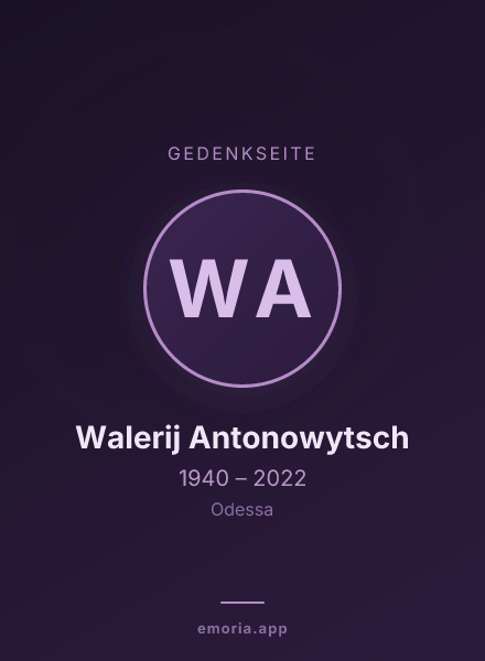Gedenkportrait von Walerij Antonowytsch