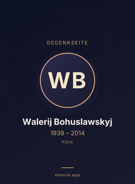 Gedenkportrait von Walerij Bohuslawskyj