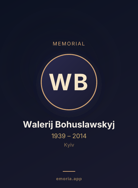 Memorial portrait of Walerij Bohuslawskyj