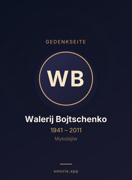 Gedenkportrait von Walerij Bojtschenko