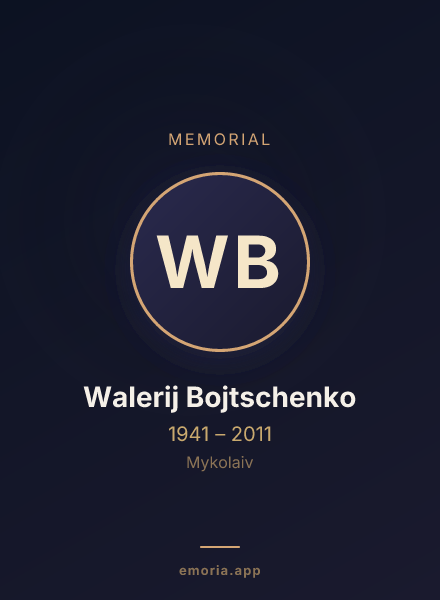 Memorial portrait of Walerij Bojtschenko