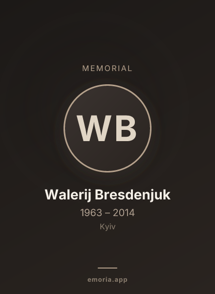 Memorial portrait of Walerij Bresdenjuk