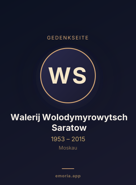 Gedenkportrait von Walerij Wolodymyrowytsch Saratow