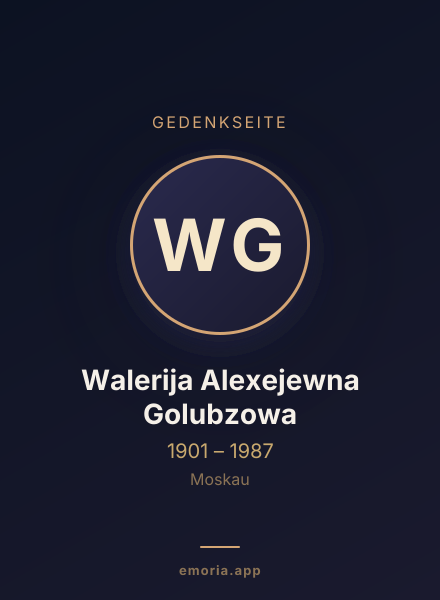 Gedenkportrait von Walerija Alexejewna Golubzowa
