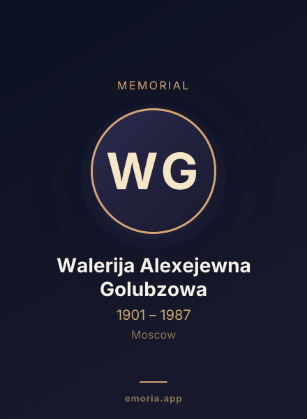 Memorial portrait of Walerija Alexejewna Golubzowa