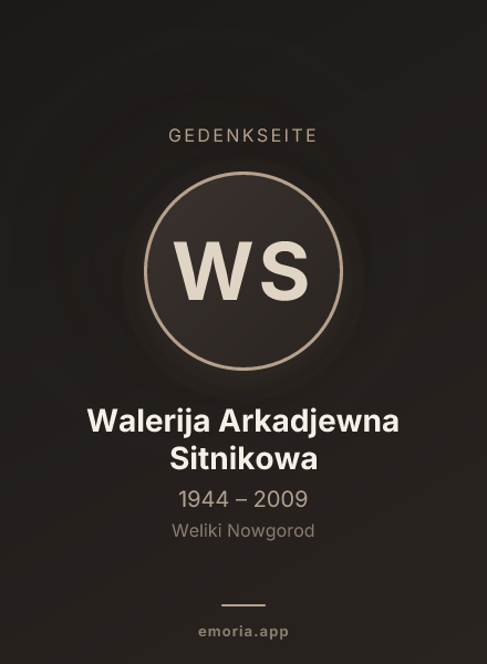 Gedenkportrait von Walerija Arkadjewna Sitnikowa
