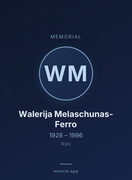 Memorial portrait of Walerija Melaschunas-Ferro