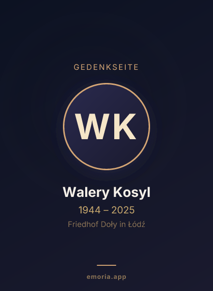 Gedenkportrait von Walery Kosyl