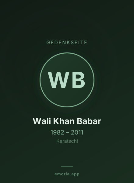 Gedenkportrait von Wali Khan Babar