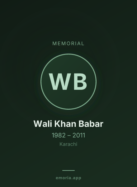 Memorial portrait of Wali Khan Babar