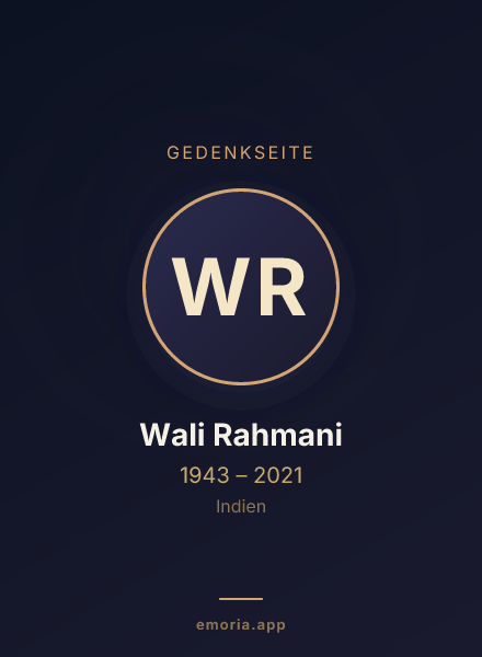 Gedenkportrait von Wali Rahmani