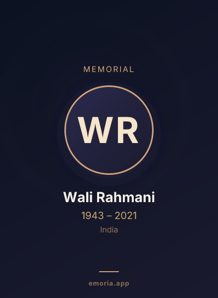 Memorial portrait of Wali Rahmani