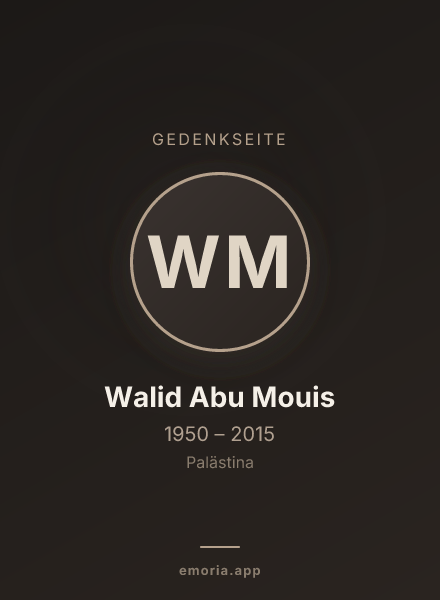 Gedenkportrait von Walid Abu Mouis