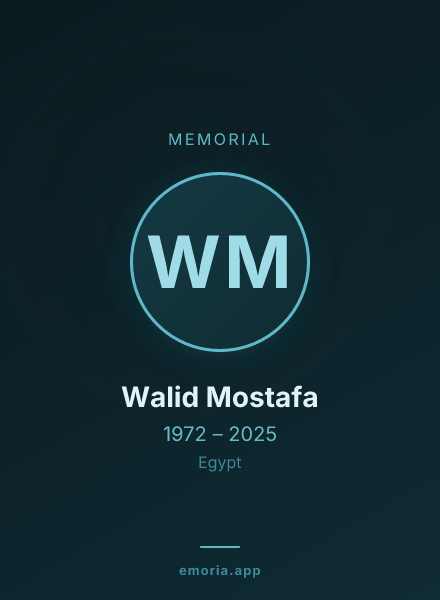 Memorial portrait of Walid Mostafa