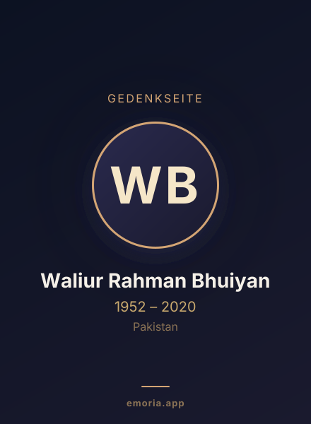 Gedenkportrait von Waliur Rahman Bhuiyan