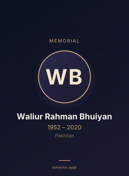 Memorial portrait of Waliur Rahman Bhuiyan