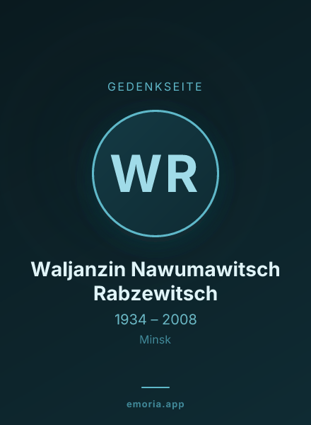 Gedenkportrait von Waljanzin Nawumawitsch Rabzewitsch