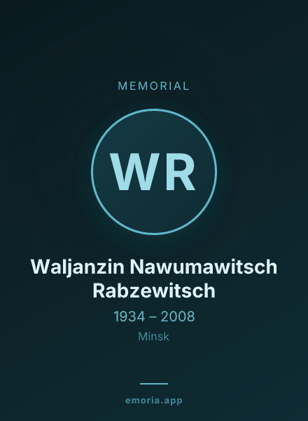 Memorial portrait of Waljanzin Nawumawitsch Rabzewitsch