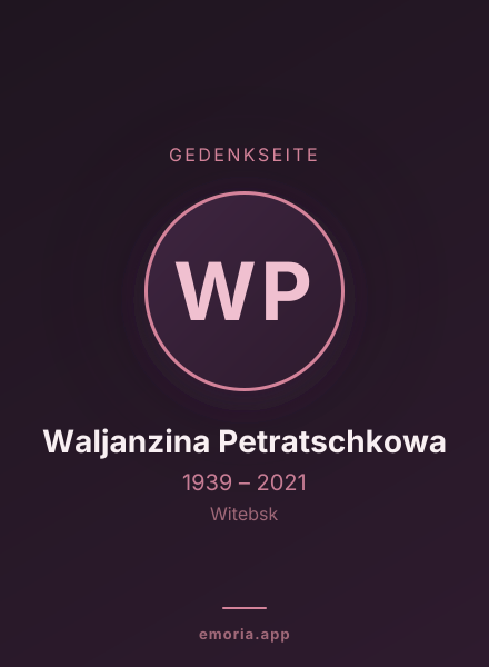 Gedenkportrait von Waljanzina Petratschkowa