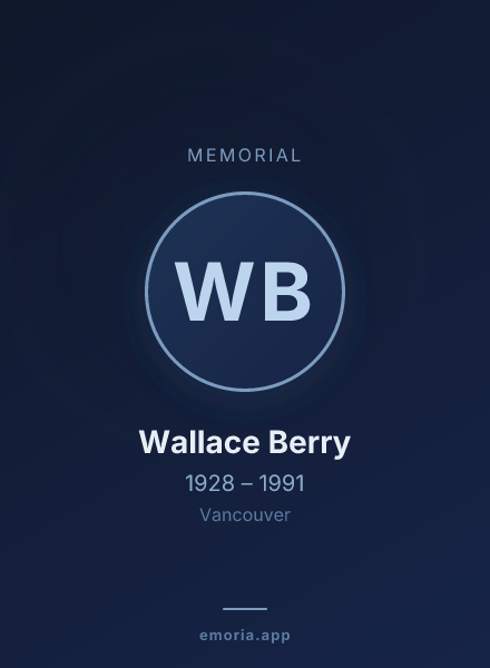 Memorial portrait of Wallace Berry