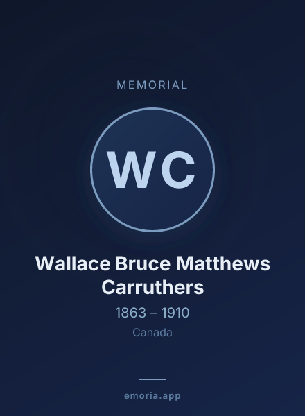 Memorial portrait of Wallace Bruce Matthews Carruthers