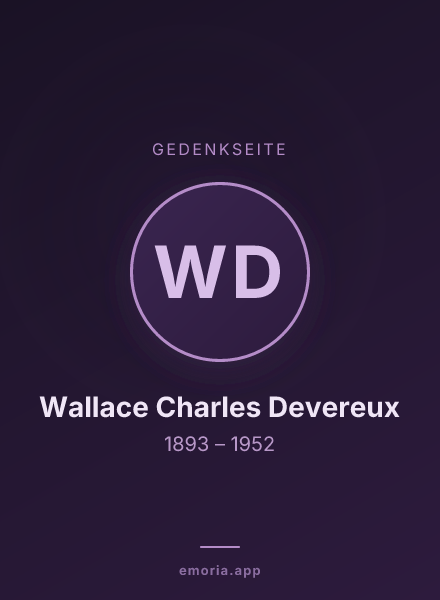 Gedenkportrait von Wallace Charles Devereux
