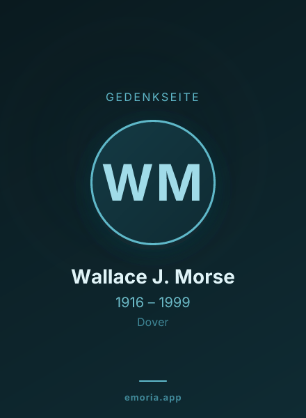 Gedenkportrait von Wallace J. Morse