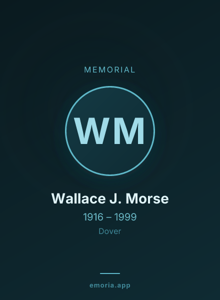 Memorial portrait of Wallace J. Morse