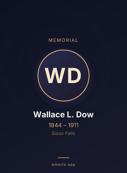 Memorial portrait of Wallace L. Dow