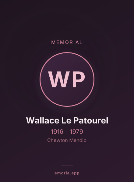 Memorial portrait of Wallace Le Patourel