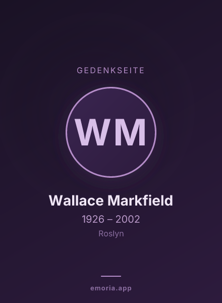 Gedenkportrait von Wallace Markfield