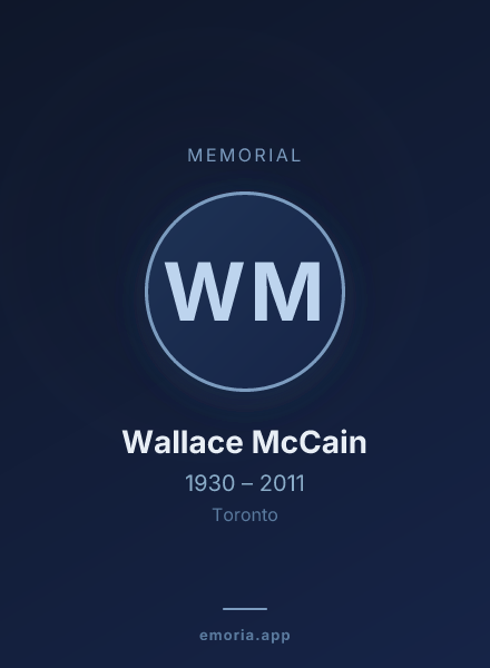 Memorial portrait of Wallace McCain
