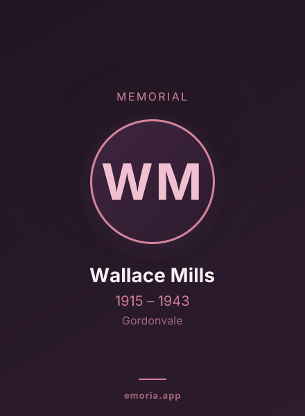 Memorial portrait of Wallace Mills