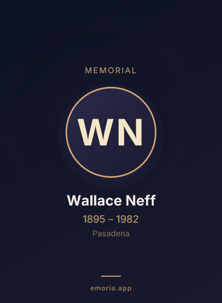 Memorial portrait of Wallace Neff