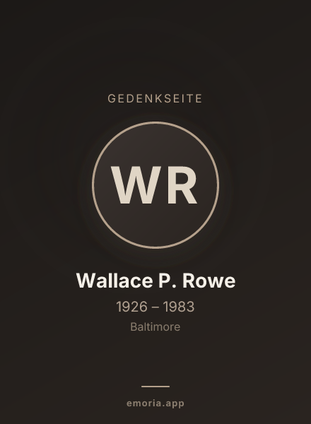 Gedenkportrait von Wallace P. Rowe