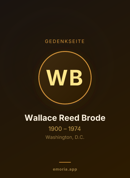 Gedenkportrait von Wallace Reed Brode