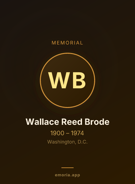 Memorial portrait of Wallace Reed Brode