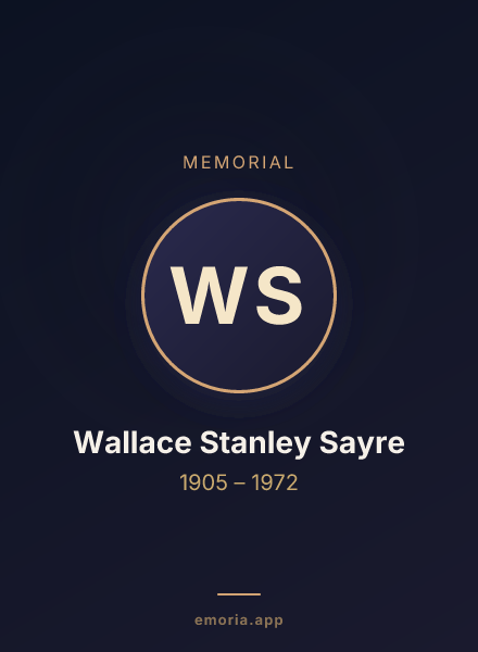 Memorial portrait of Wallace Stanley Sayre