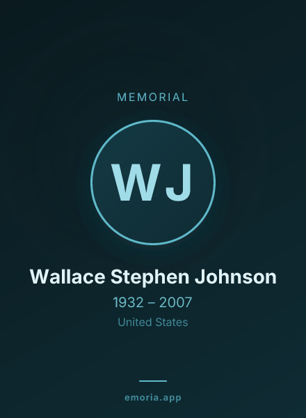 Memorial portrait of Wallace Stephen Johnson