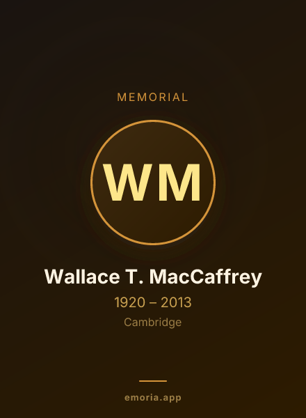 Memorial portrait of Wallace T. MacCaffrey