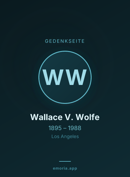 Gedenkportrait von Wallace V. Wolfe