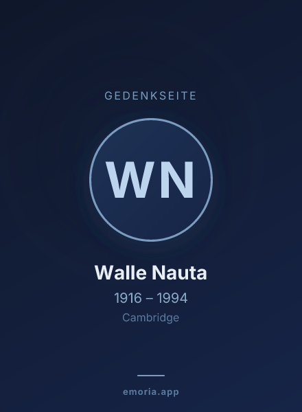 Gedenkportrait von Walle Nauta